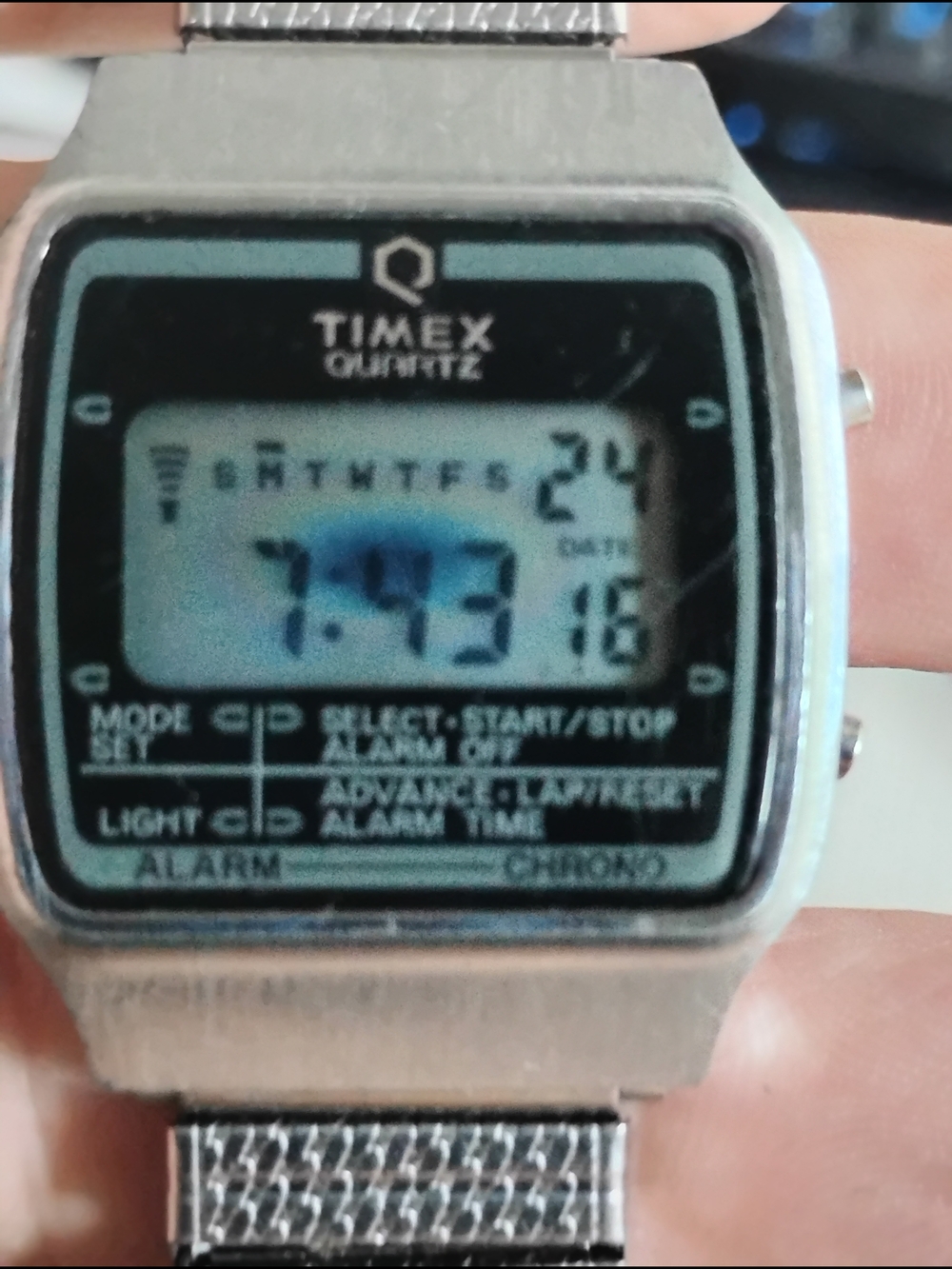 Timex Quartz Silver Digital Watch - Stainless Steel